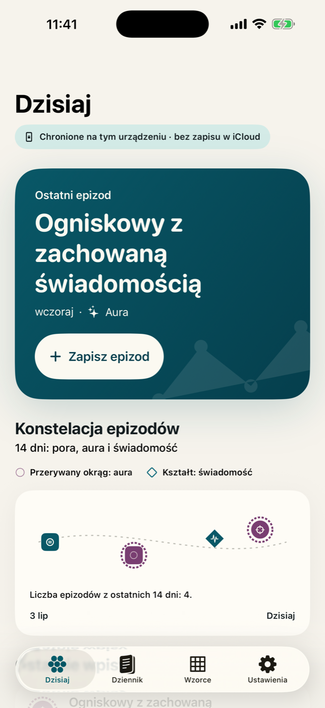 Przegląd dziennika EpiTrail na iPhonie